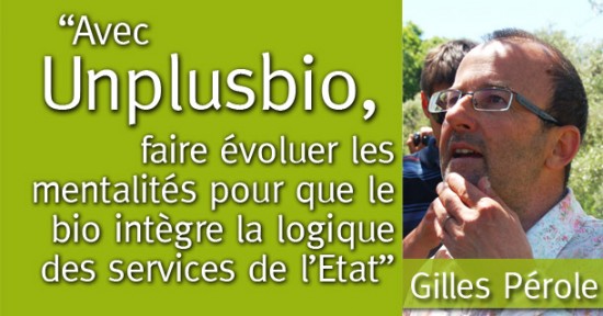 Gilles Pérole, adjoint au maire de Mouans-Sartoux chargé de l’éducation et de la régie agricole et secrétaire d’Un Plus Bio: « Assurer une alimentation saine et bio à 1200 personnes tout en réduisant l’empreinte carbone de la collectivité. »