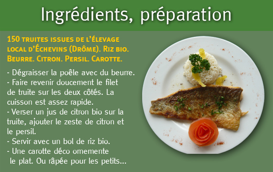 La recette truite un plus bio