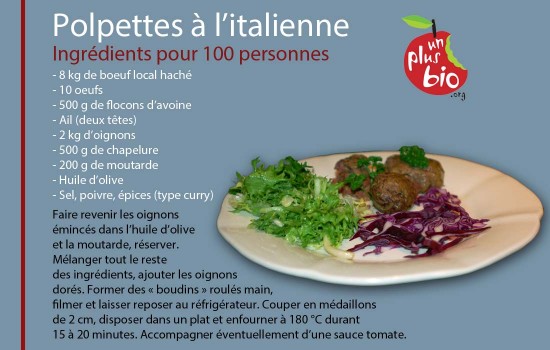 recette polpettes un plus bio college arthez-de-béarn