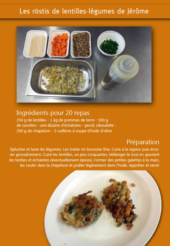 Un Plus Bio recette röstis lentilles légumes