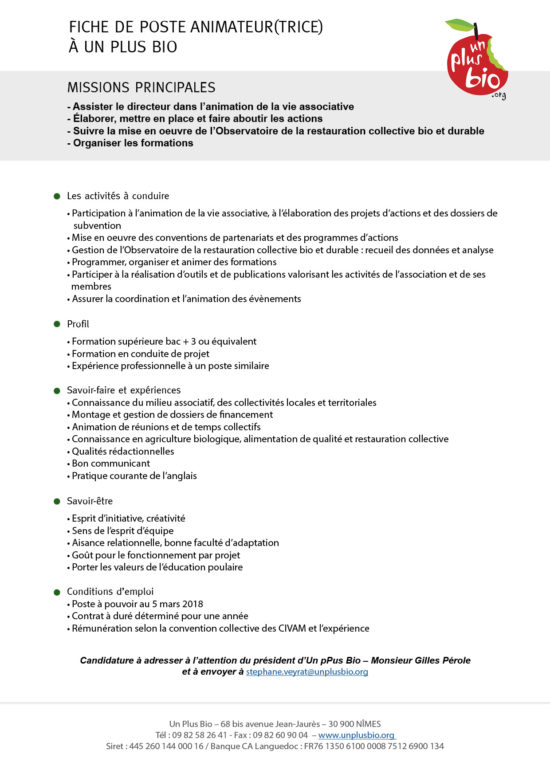 Fiche De Poste D'un Chef De Projet Desjeps  Fiche métier Le Chef de